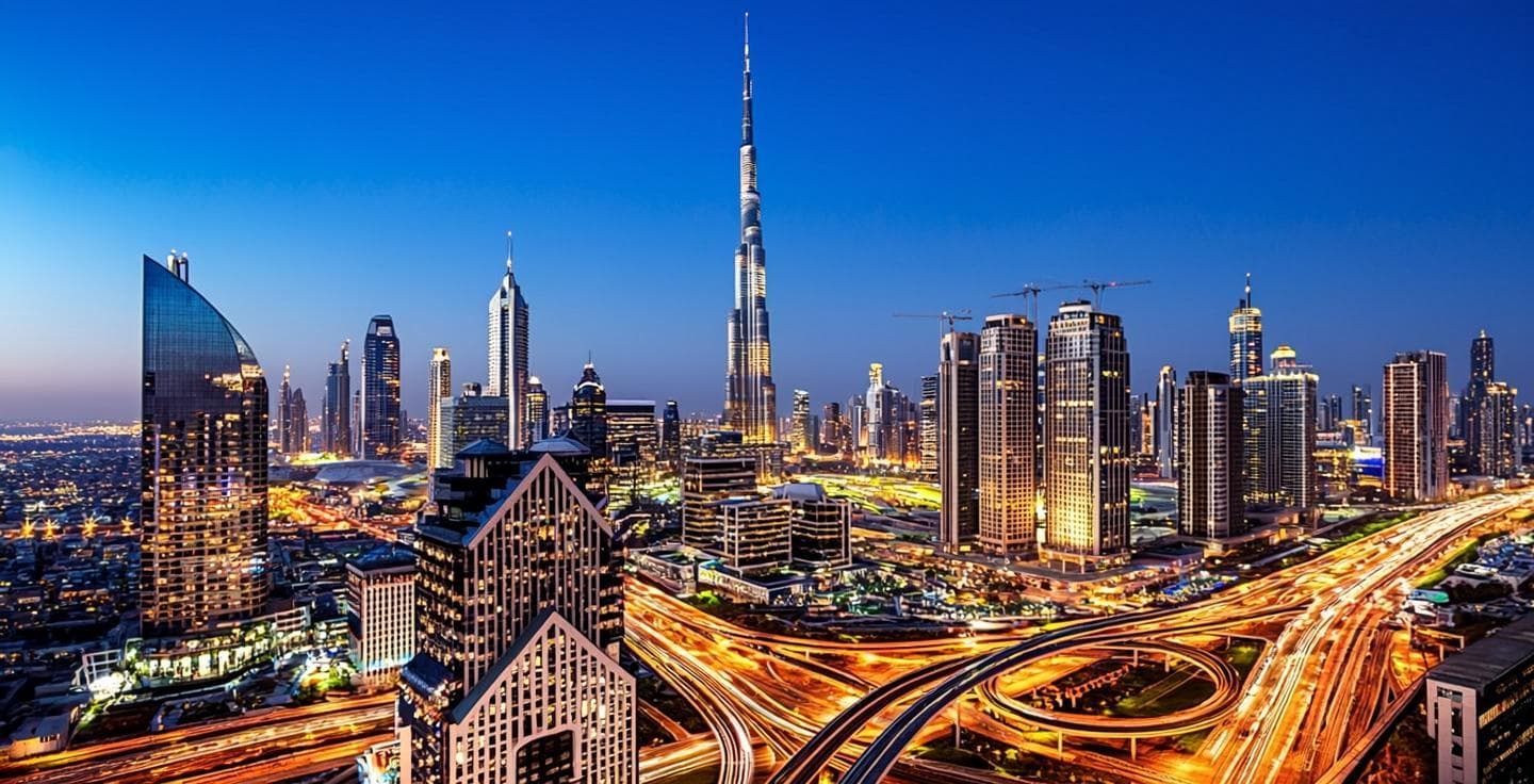 Dubai skyline at dusk